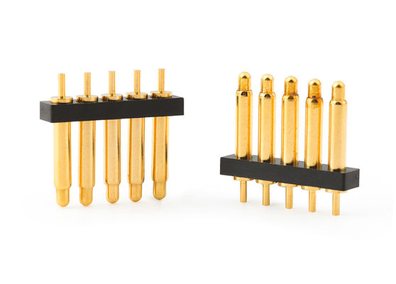 2.54mm 5pin Pogo Pin Connector Dip Type Untuk Spring Pin Connector