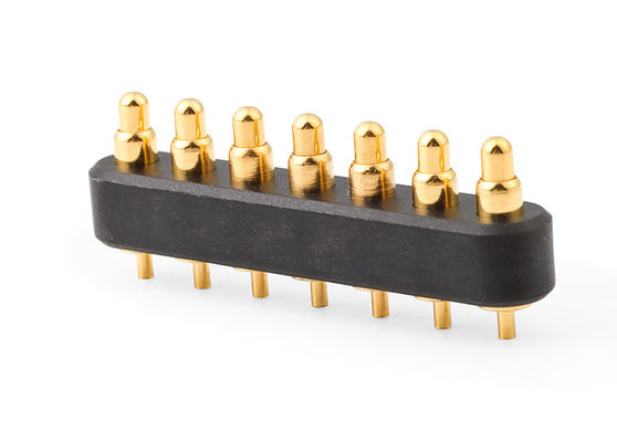 Elektronik 7pin Spring Loaded Connector Dengan 2.54mm Pitch Pogo Pin Connector