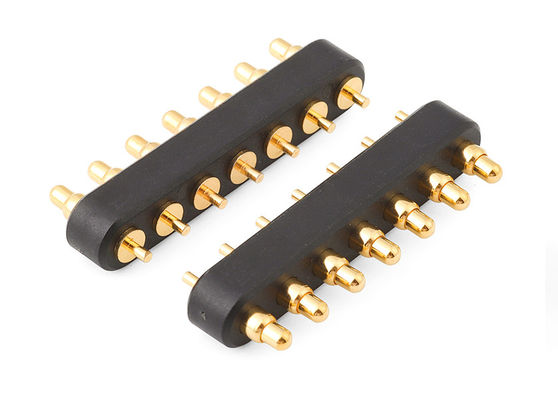 Elektronik 7pin Spring Loaded Connector Dengan 2.54mm Pitch Pogo Pin Connector
