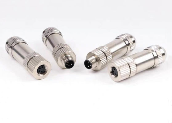 M8 IP67 Konektor Sirkular Plug Perisai Pria 3 4 5 6 8 Konektor tipe Pin Assembly