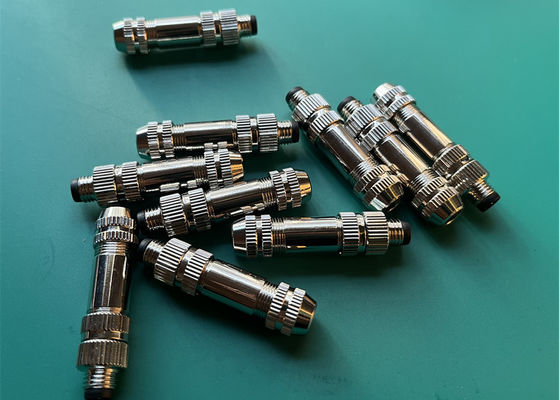 M8 IP67 Konektor Sirkular Plug Perisai Pria 3 4 5 6 8 Konektor tipe Pin Assembly