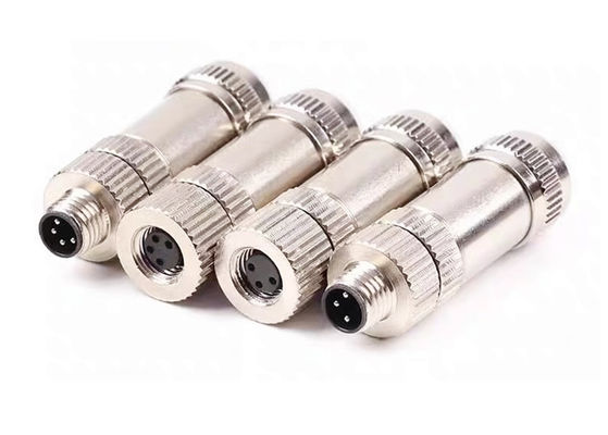 M8 IP67 Konektor Sirkular Plug Perisai Pria 3 4 5 6 8 Konektor tipe Pin Assembly