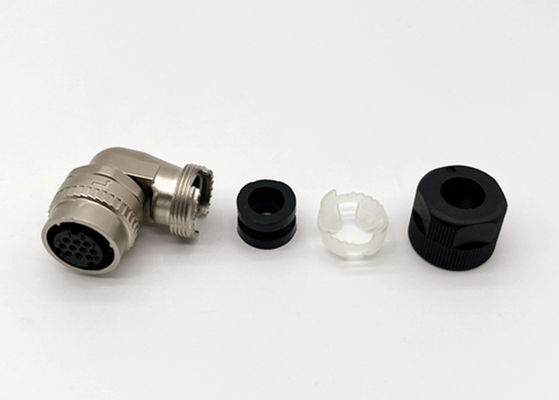 Satu sentuhan mengunci CM10 konektor melingkar 2 Pin 10 Pin Sudut Kanan Crimp Wire Plug
