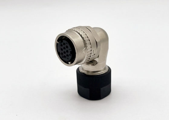 Satu sentuhan mengunci CM10 konektor melingkar 2 Pin 10 Pin Sudut Kanan Crimp Wire Plug
