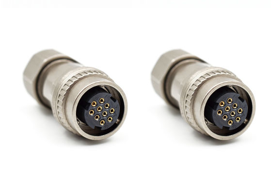 Sudut Kanan Solder Wire Plug Penghubung Kawat Bulat 10 Pin Untuk Kabel Servo Brake