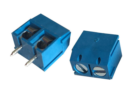 5.00mm Pitch 02p Wanita lurus PCB konektor Biru terminal blok konektor