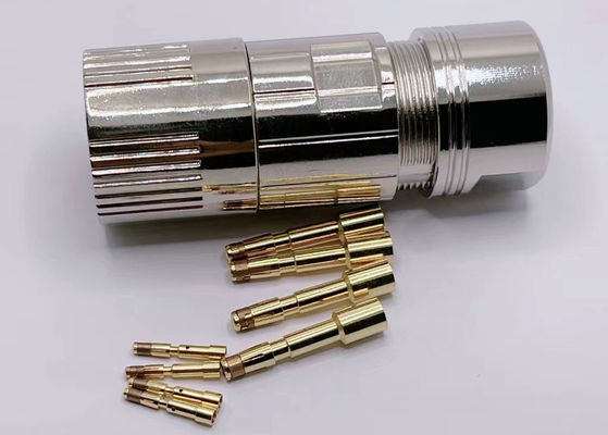 M23 Power Circular Wire Connector 6 Pin Servo Encoder Wanita Pria Crimp Wire Plug