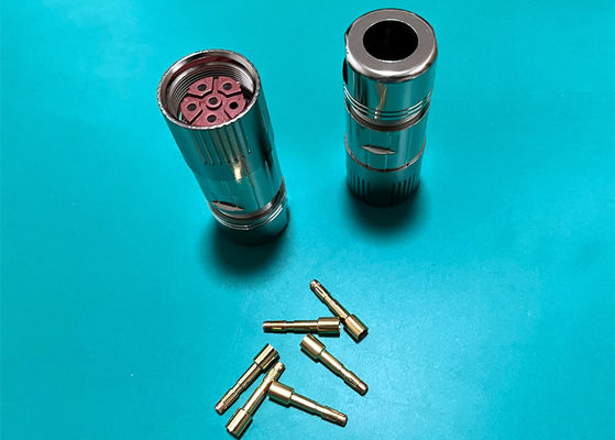M23 Power Circular Wire Connector 6 Pin Servo Encoder Wanita Pria Crimp Wire Plug
