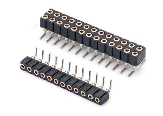 2.0mm Mesin Bulat Wanita Pin Header Konektor Double Row PCB H2.8mm 7.4mm