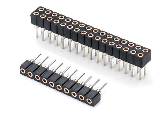 2.0mm Mesin Bulat Wanita Pin Header Konektor Double Row PCB H2.8mm 7.4mm