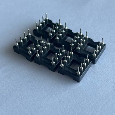 2.54mm 8 Pin IC Socket Connector Female Straight Pin Header PBT Insulation Material Hitam
