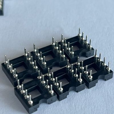 2.54mm 8 Pin IC Socket Connector Female Straight Pin Header PBT Insulation Material Hitam