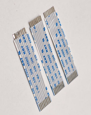 UL20624 1.25mm 8Pin FFC Ribbon Kabel 80C 60V 100mm Ribbon Flexible Flat Kabel