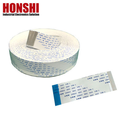 UL20624 1.25mm 8Pin FFC Ribbon Kabel 80C 60V 100mm Ribbon Flexible Flat Kabel