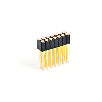 2.54mm 16P Pogo Pin Connector SMT Tipe Plating Emas Kuningan Spring Loaded Pogo Pins