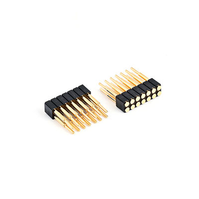 2.54mm 16P Pogo Pin Connector SMT Tipe Plating Emas Kuningan Spring Loaded Pogo Pins