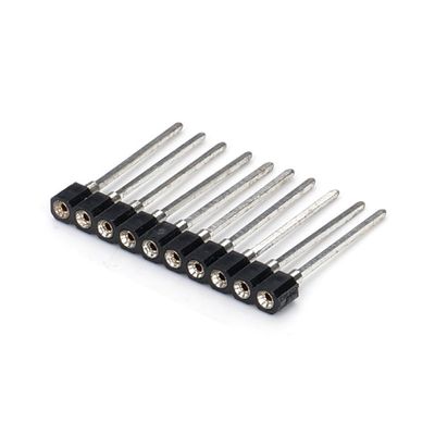 2.54mm Dual Row H7.0mm SMT PCB Kuningan Mesin Bulat Wanita Header Konektor PA6T Hitam