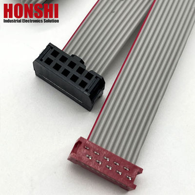 UL2651 Kabel datar dengan konektor IDC 8 10 20 30 34 36 40 64 Kabel IDC pita pin