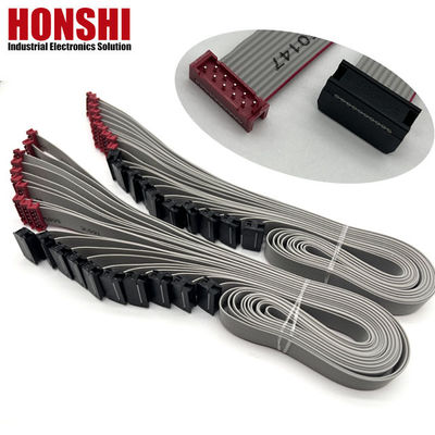UL2651 Kabel datar dengan konektor IDC 8 10 20 30 34 36 40 64 Kabel IDC pita pin
