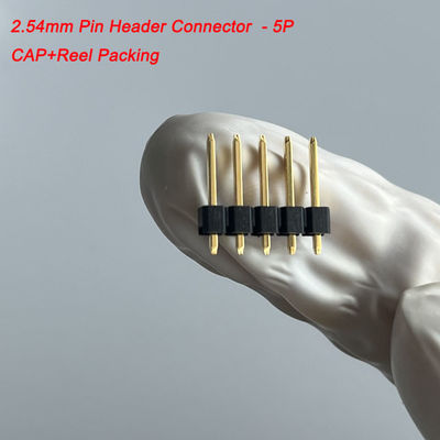 2.54mm Pitch Pin Header Connector 5 Pin Langsung Dengan Cap Board To Board Connector