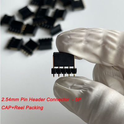 2.54mm Pitch Pin Header Connector 5 Pin Langsung Dengan Cap Board To Board Connector