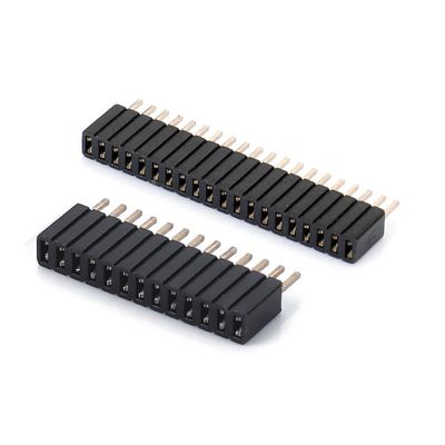 1.0 Wanita Header Dip Double Row Straight PA6T Hitam 2pin-100pin Board To Board konektor