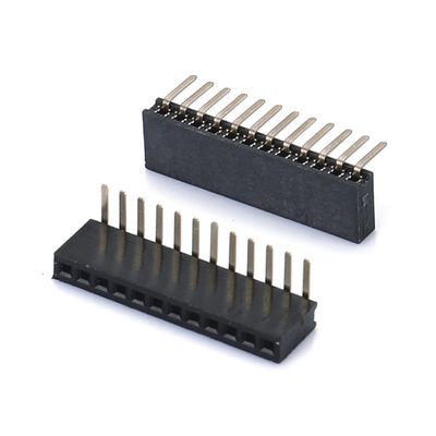 1.0 Wanita Header Dip Double Row Straight PA6T Hitam 2pin-100pin Board To Board konektor