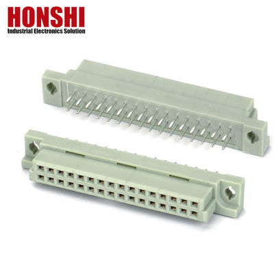 PCB Sudut Kanan Pria 48P 3 Baris DIN41612 Konektor, 90 derajat R / A PCB Pria 3 * 16P 48Pin