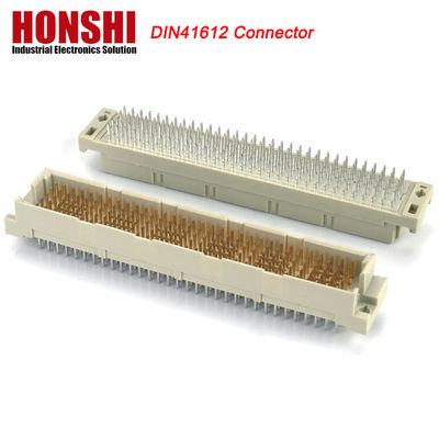 Right Angle PCB 128 Pin DIN 41612 Euro Female Connector dengan Board Lock Pbt Grey