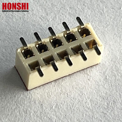 Konektor header wanita pitch putih baris ganda 2.54mm H7.1 10p SMT Tipe Pa6t PCB Papan
