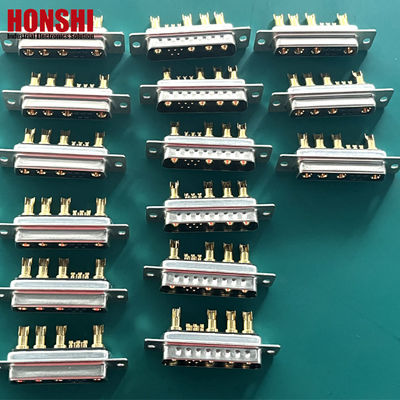 9w4 Solder Wire Communication D Sub Connector Gold Plated Male Mixed High Current 5+4 Core