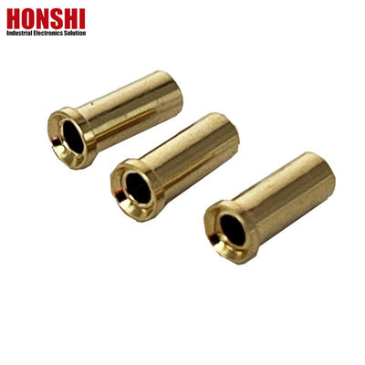 2.32mm Konektor Bulat Crimp Kontak Wanita Kuningan Pin Plating Emas Konektor Pin