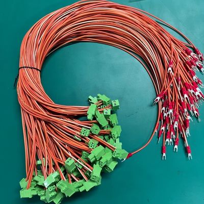 OEM Kabel Panjang Mesin Industri 5.08mm Terminal Blok Hijau Kabel Dan Wire Harness Majelis 0.5M 1M 100% Pengujian Pemeriksaan