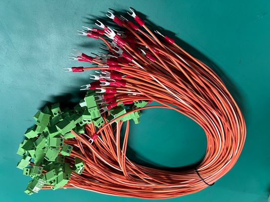 OEM Kabel Panjang Mesin Industri 5.08mm Terminal Blok Hijau Kabel Dan Wire Harness Majelis 0.5M 1M 100% Pengujian Pemeriksaan