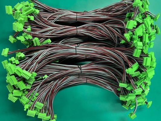 OEM Kabel Panjang Mesin Industri 5.08mm Terminal Blok Hijau Kabel Dan Wire Harness Majelis 0.5M 1M 100% Pengujian Pemeriksaan