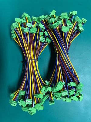 OEM Kabel Panjang Mesin Industri 5.08mm Terminal Blok Hijau Kabel Dan Wire Harness Majelis 0.5M 1M 100% Pengujian Pemeriksaan