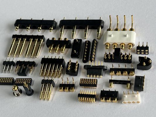 Konektor Docking Pin Pogo Tipe SMT 4pin 10pin 12pin Kontak Pegas dengan Daya Tahan Tinggi dan Ketahanan Kabut Garam
