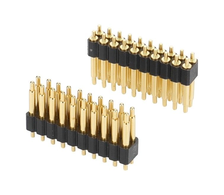2.0mm Pitch H2.5mm Male Pogo Pin Connector Untuk PCB Dual Row 20pin Straight Dip