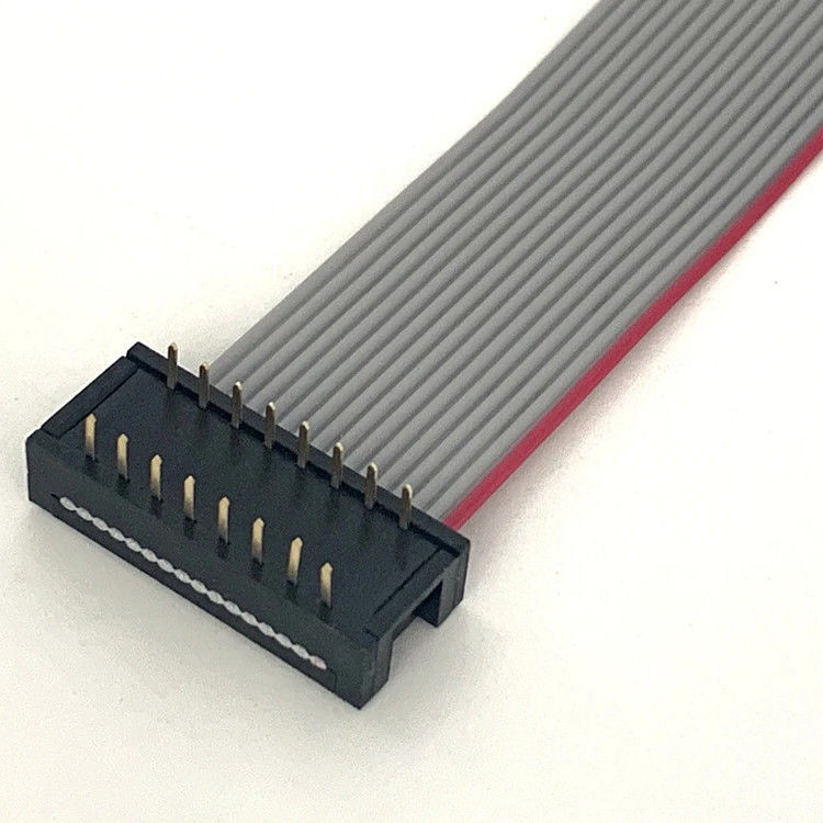 DIP Plug Grey Flat Cable Assembly 16 Pin Ribbon Cable UL2651 28awg 2.54mm Pitch