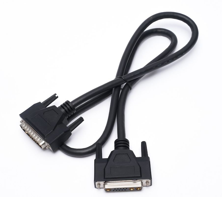 Custom D Sub Cable 13W3 Power Connector Shielded DB9 DB15 Kabel Pria ke Wanita