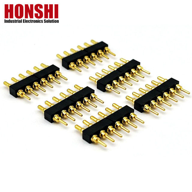 Wanita Pogo Pin Konektor 6P Plated Emas H2.5 Dip Jenis Kuningan Kontak Untuk PCB High Current