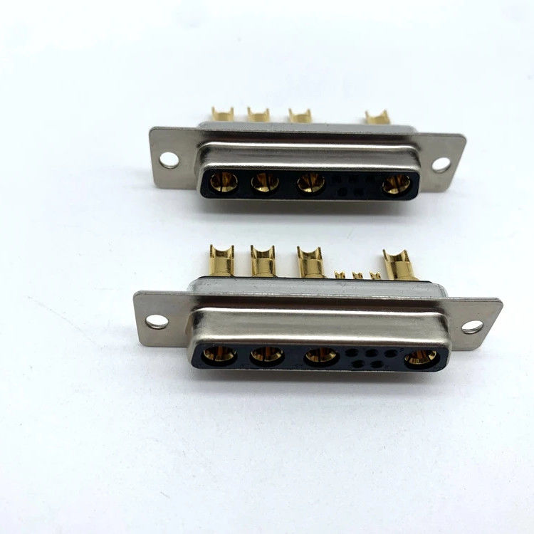 Mobil D SUB Power Connector 9W4 Wanita Solder Kuningan C3604 Untuk Kabel
