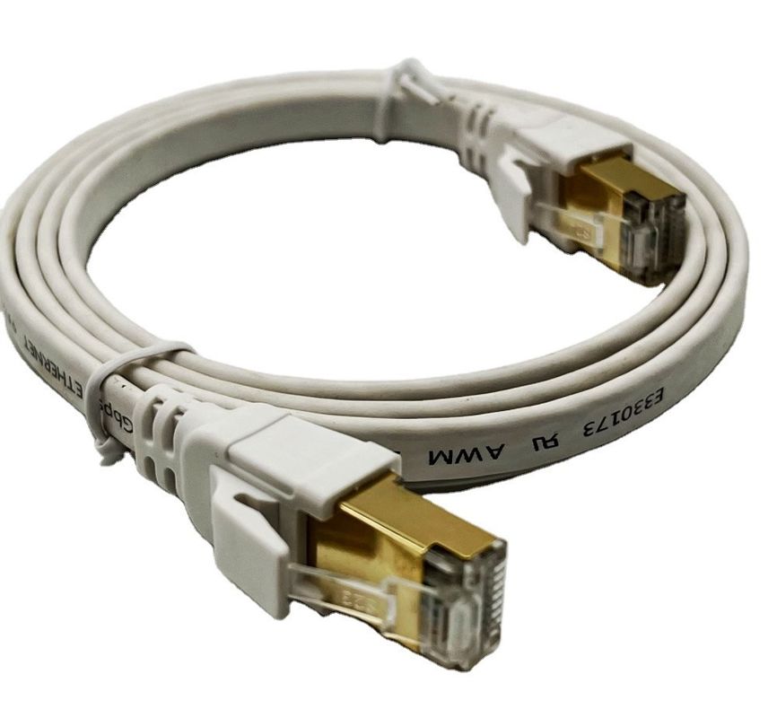 Custom White 1m Cat8 Ethernet Cable Untuk Koneksi Jaringan Rj45 Connector Lan Cable