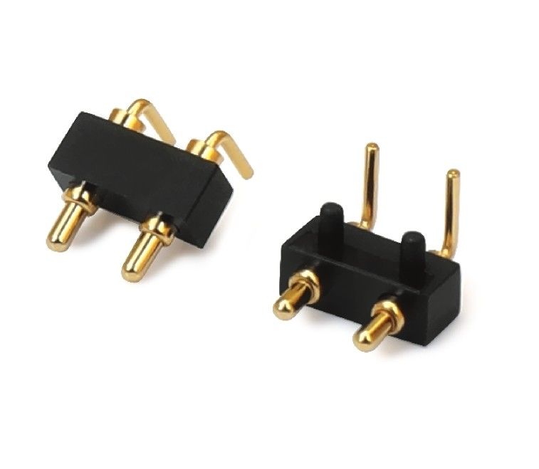 Konektor Tahan Air Pin Pogo Celup Sudut Kanan Baris Tunggal Pogopin Jantan 3.0Mm 2pin
