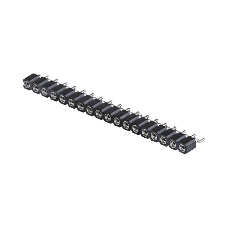 2.54mm Mesin Wanita Header Sudut Kanan SMT SMD Single Row 1-40Pin PCB Connector
