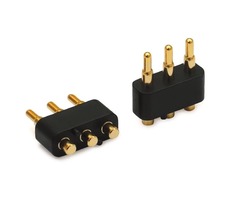 3.0mm pitch 3pin Gold Plated SMT Type Automotive Brass Pogo Pin Connector untuk pcb