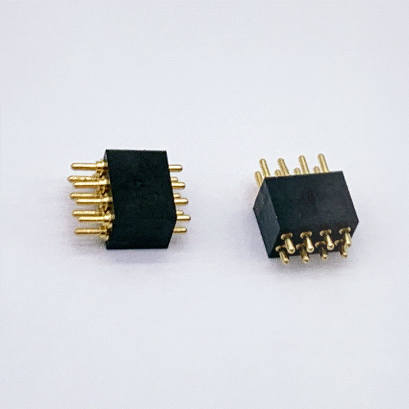 Custom 1.27mm Pitch 8Pin Spring Loaded POGO Pin Connector untuk koneksi tahan lama