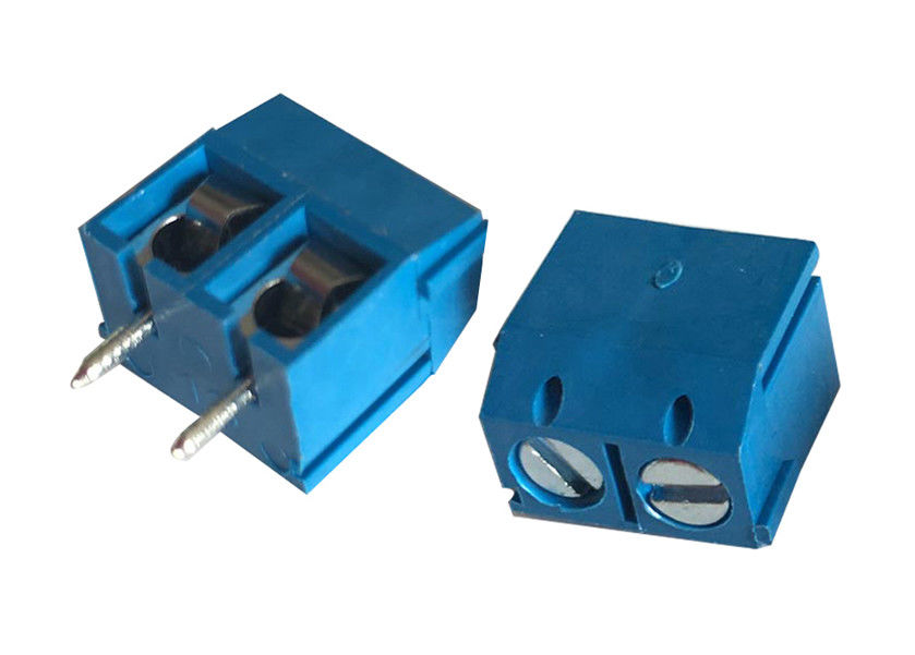 5.00mm Pitch 02p Wanita lurus PCB konektor Biru terminal blok konektor