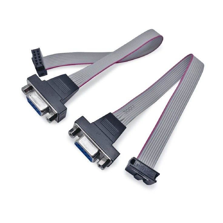 D-sub DB9 ke FC-10p 2.54mm Flat Ribbon Kabel Pria Wanita ke 10 26 Pin IDC Connector Wire