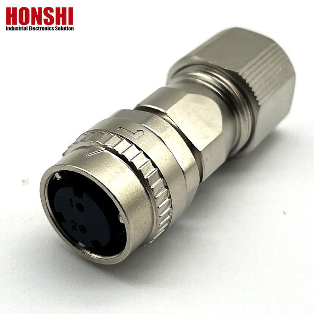 DDK CM10 Series 2Pin Konektor Bulat Wanita Solder Type One Touch Locking Ukuran Kecil